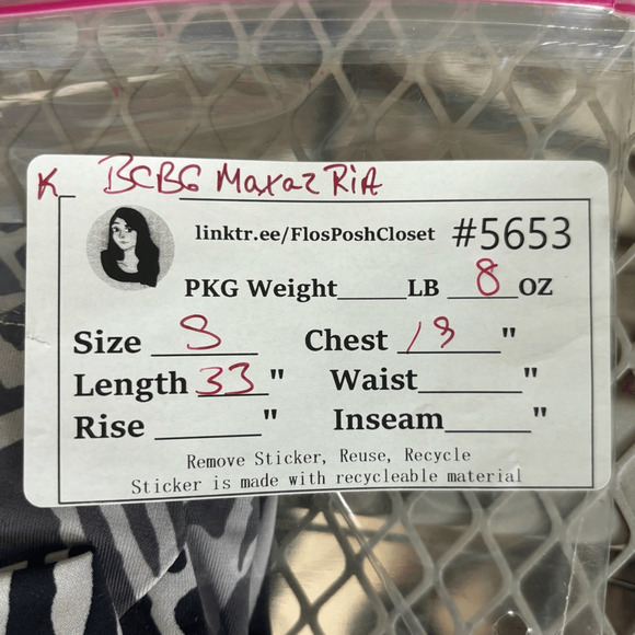 86. BCBG Max Azria Black Comb Geometric Cowl Neck Shift Mini Dress Small - Picture 11 of 11